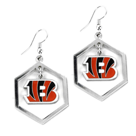 NFL Cincinnati Bengals Hexagon Cutout Earrings