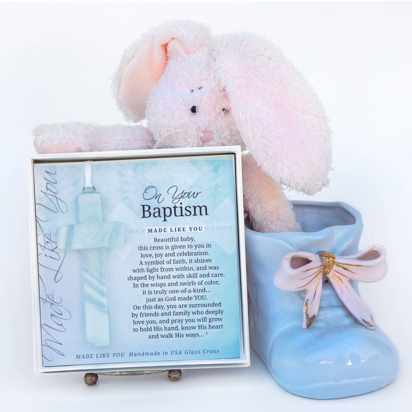 Your Baptism Cross: Handmade Glass 4402