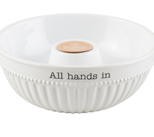 Mud Pie "All Hands In" Serving Bowl