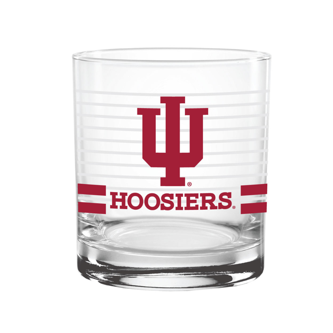 14oz Indiana Hoosiers Ring Rocks Glass