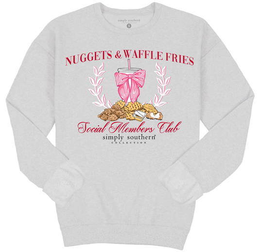 Nuggets and Waffle Fries Ash Gray Sweatshirt