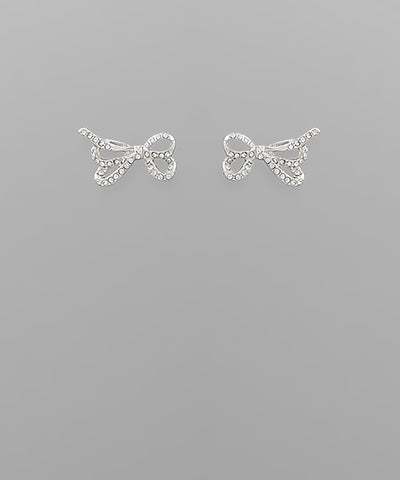 Pave Crystal Bow Earrings