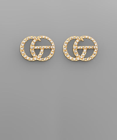2 Pave Circle Earrings