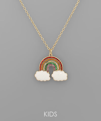 Enamel Rainbow Pendant Necklace