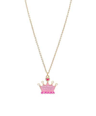 Birthday Princess Pink Crown Necklace