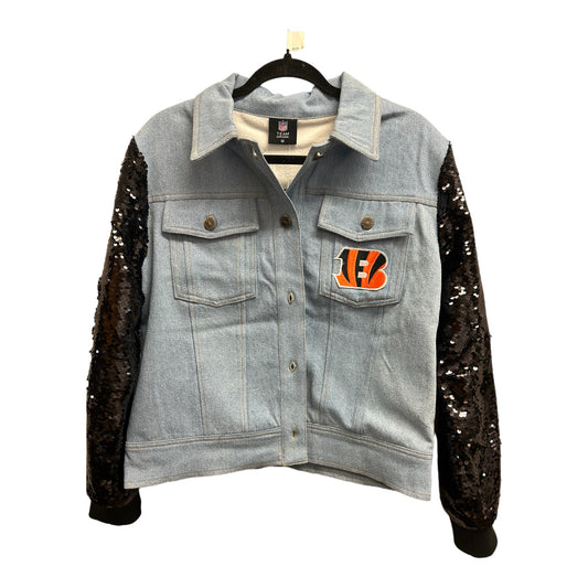 Cincinnati Bengals Graffiti Style Sequin Denim Jacket