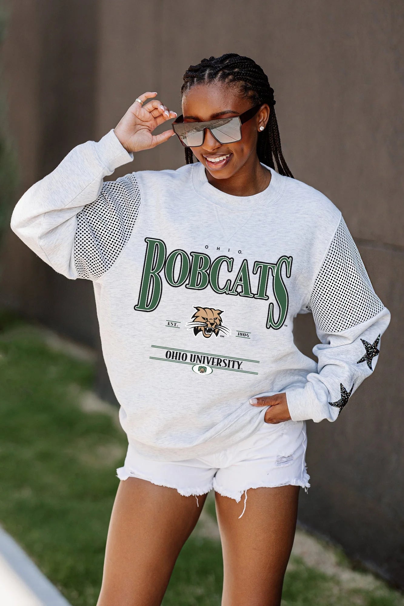 OHIO BOBCATS SHINING STAR CREWNECK FLEECE