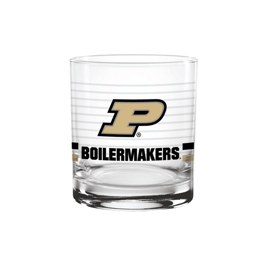 14oz Purdue Boilermakers Ring Rocks Glass