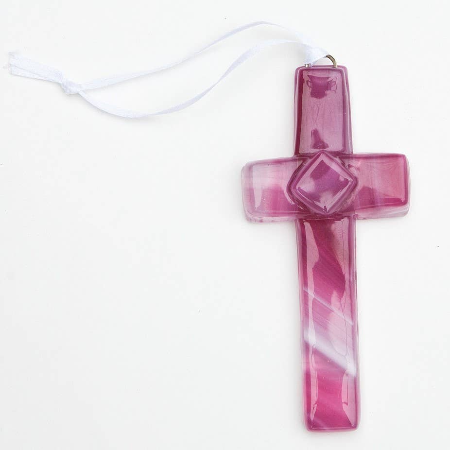 Confirmation Cross For Girl: Handmade Glass 4406