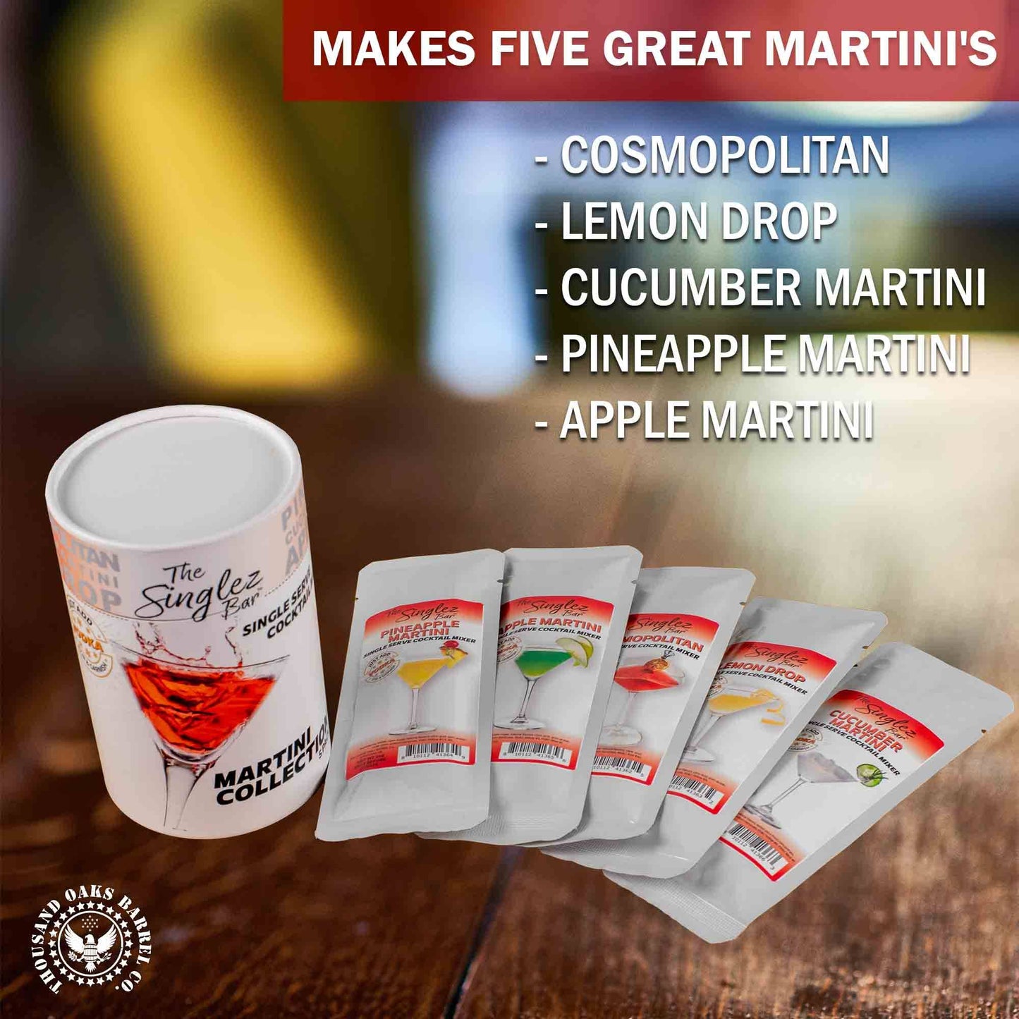 Martini Collection- 5-Pack Single Serve Mixers