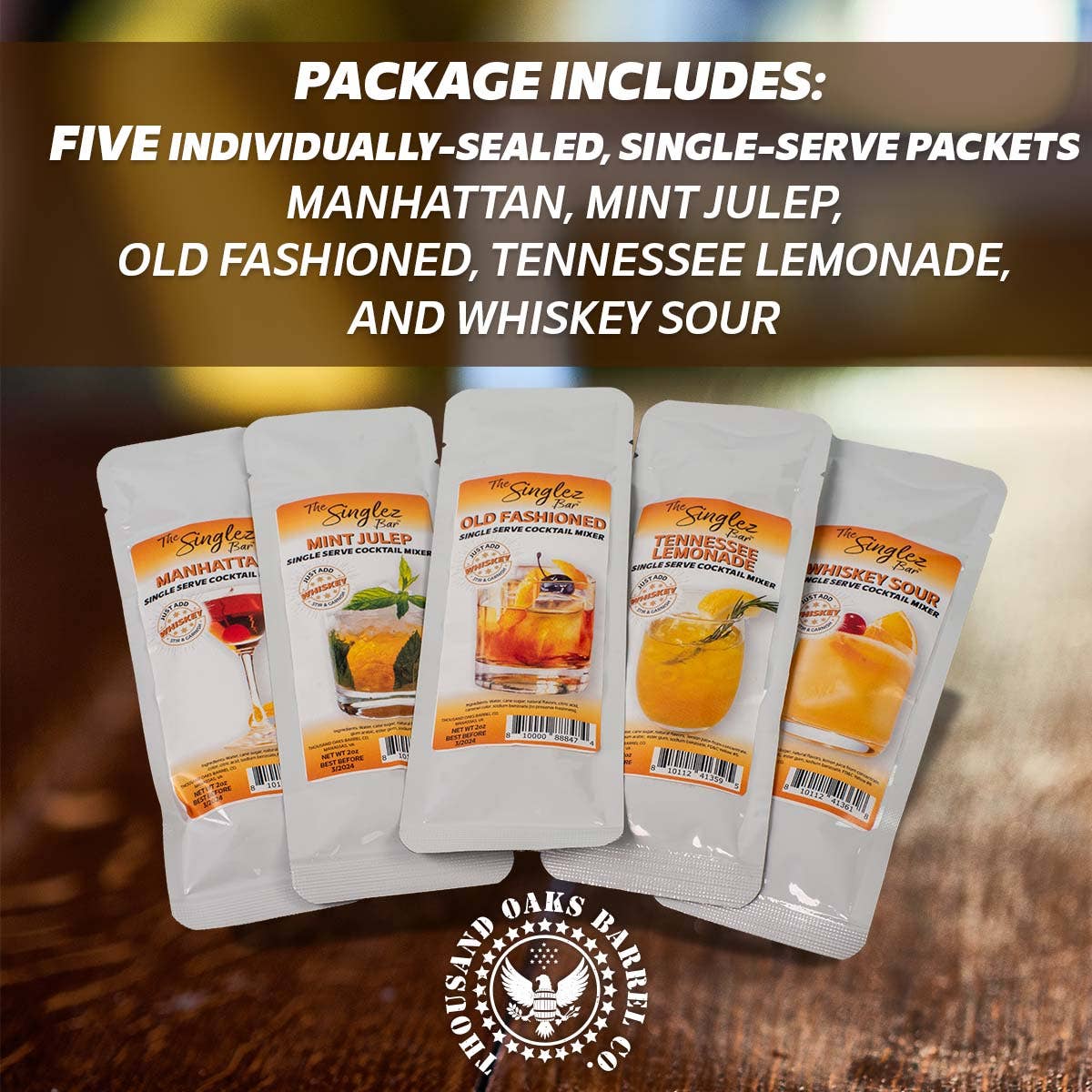 Whiskey Collection- 5-Pack Single Serve Mixers