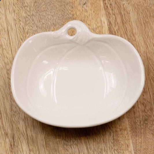 Pumpkin Shaped Tidbit Dish   White   6x5