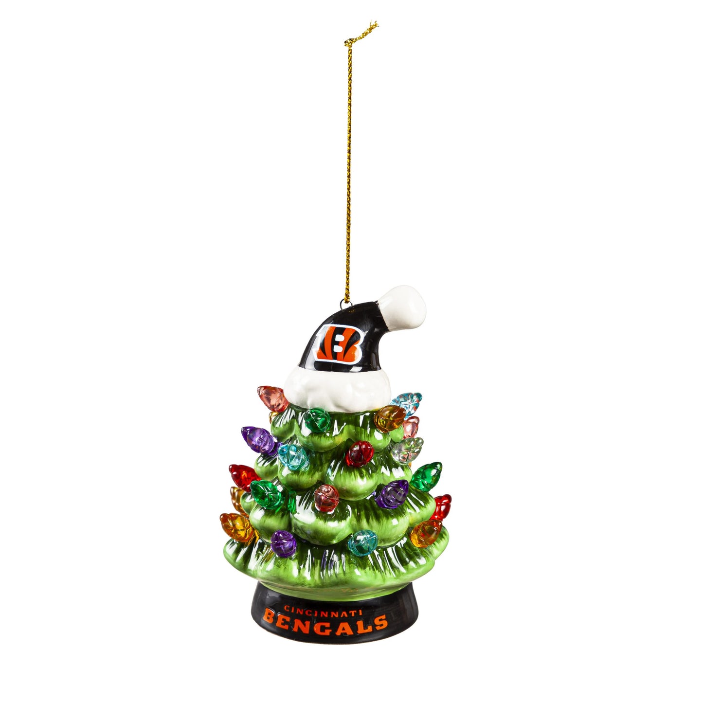 Bengals LED Christmas Tree Ornament w/ Santa Hat