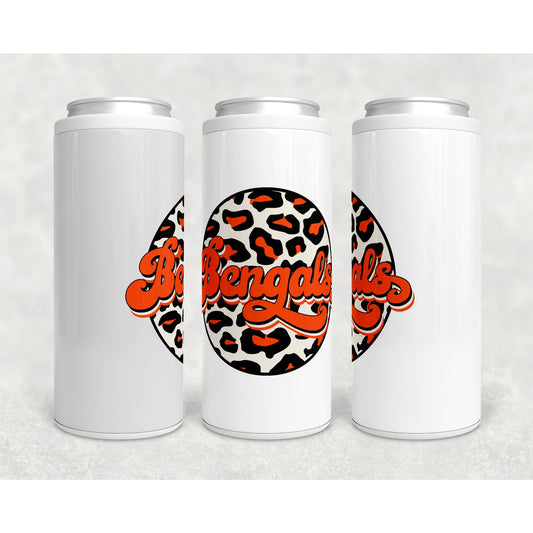 Bengals Leopard Hard Sided Drink Insulator