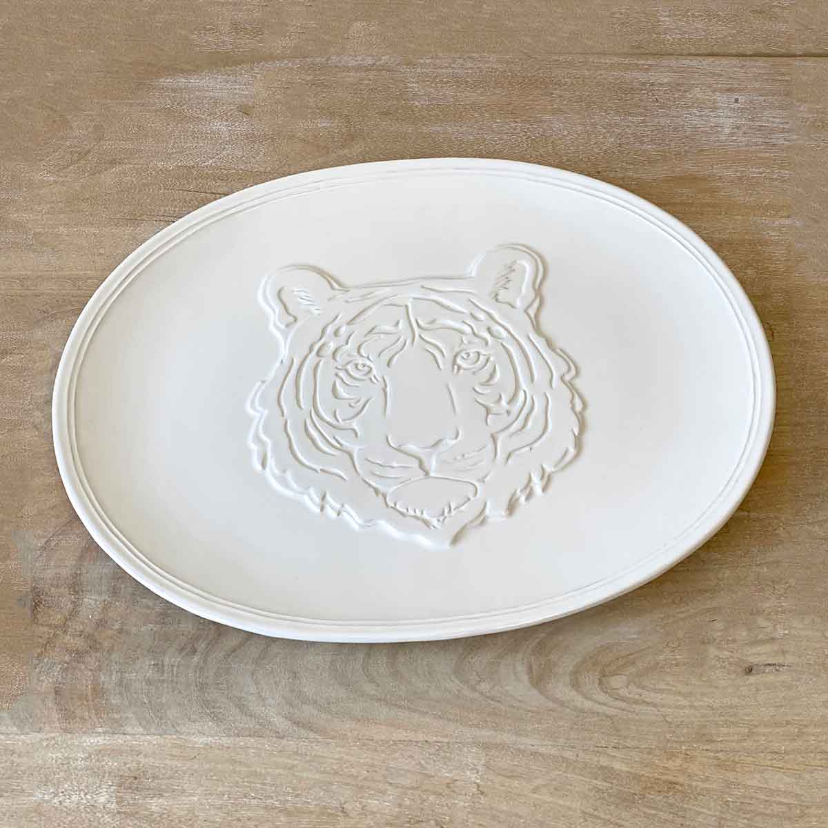 Go Get'em Tiger Embossed Large Platter 16x12