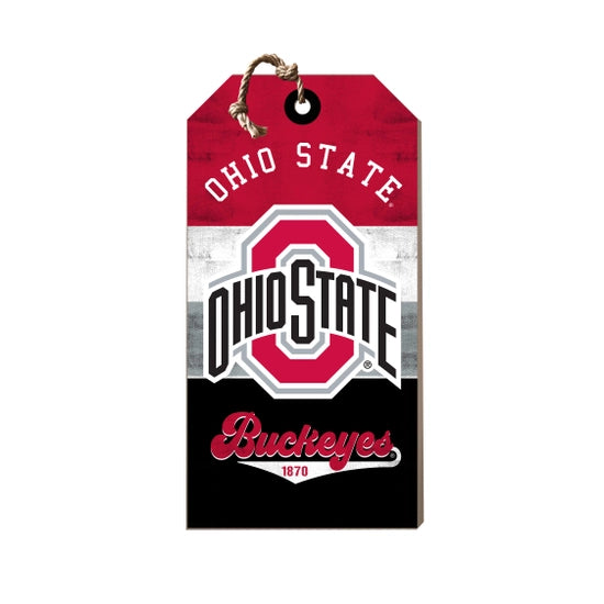 Ohio State Buckeyes Retro Small Wooden Tag Sign