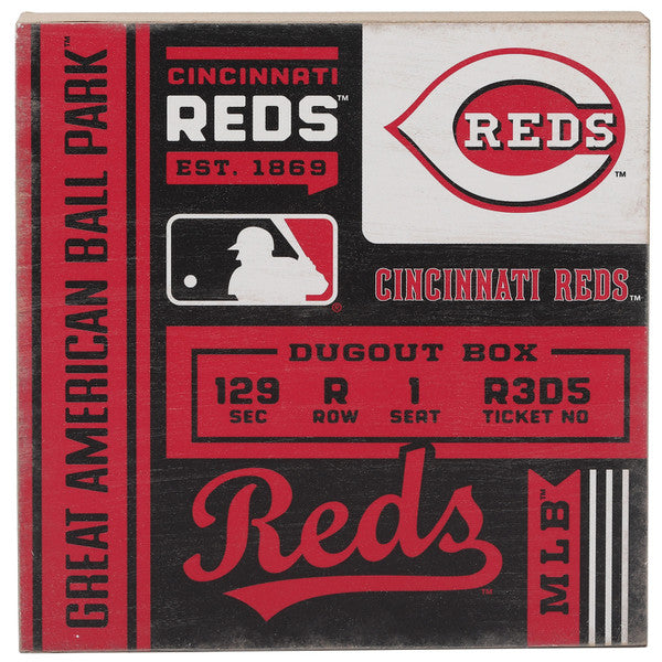 Cincinnati Reds Great American Ballpark Ticket Wood Wall Decor